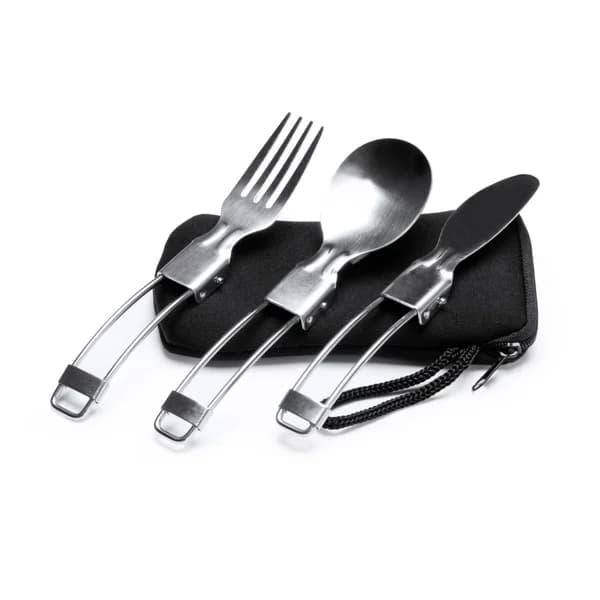 Set de cubiertos plegables con funda — otra vista