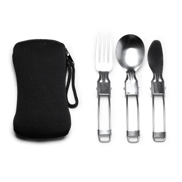 Set de cubiertos plegables con funda — otra vista