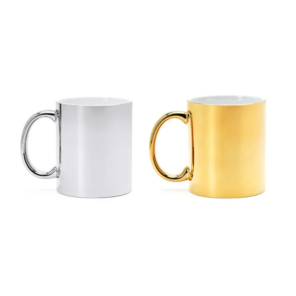Taza cerámica láser plata u oro 350 ml — otra vista