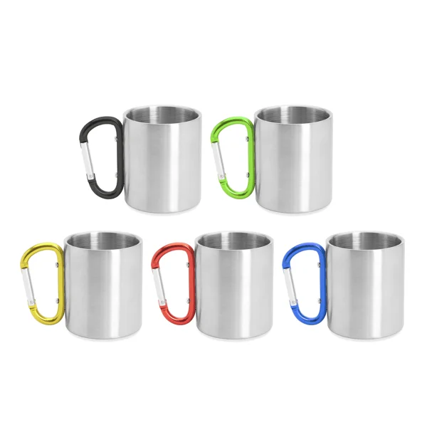 Taza metálica asa mosquetón 230 ml — otra vista
