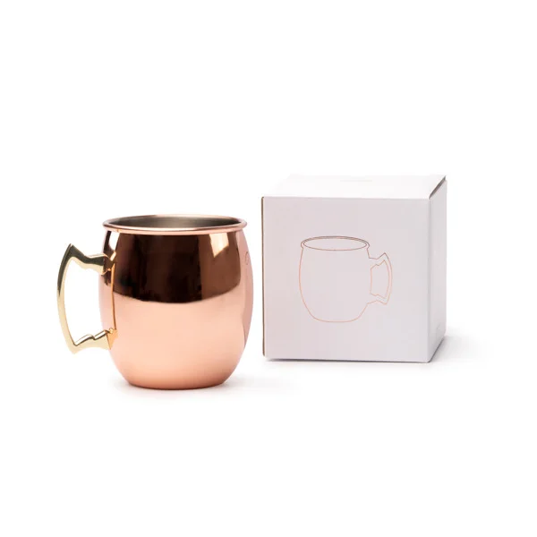 Taza cobre asa dorada 500 ml — otra vista