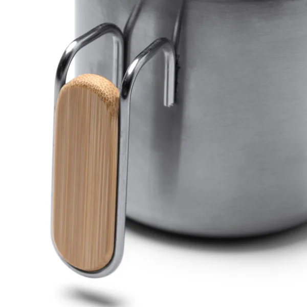 Taza acero asa de bambú con tapa 350 ml — otra vista
