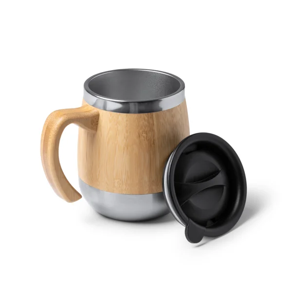 Taza acero exterior de bambú 450 ml — otra vista