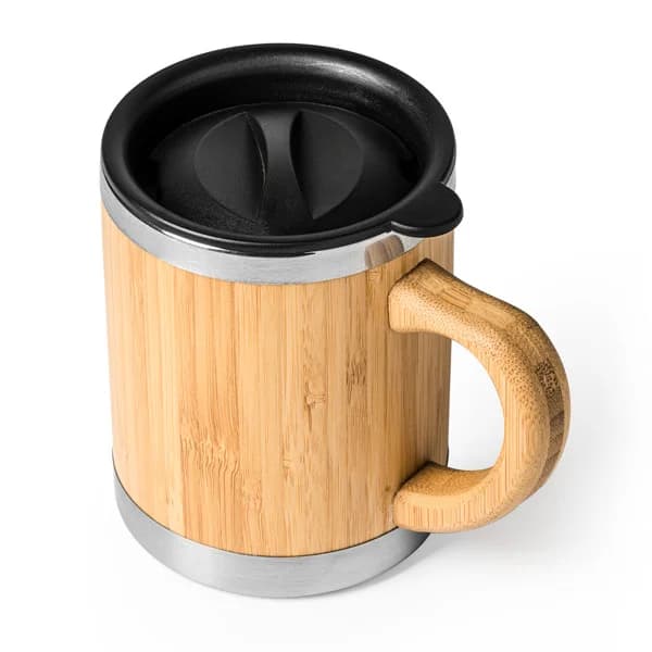 Taza acero exterior de bambú 340 ml — otra vista