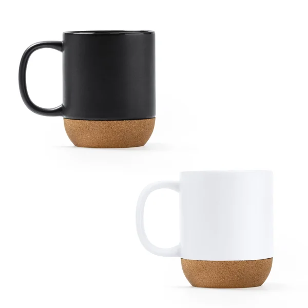 Taza cerámica mate base de corcho 420 ml — otra vista