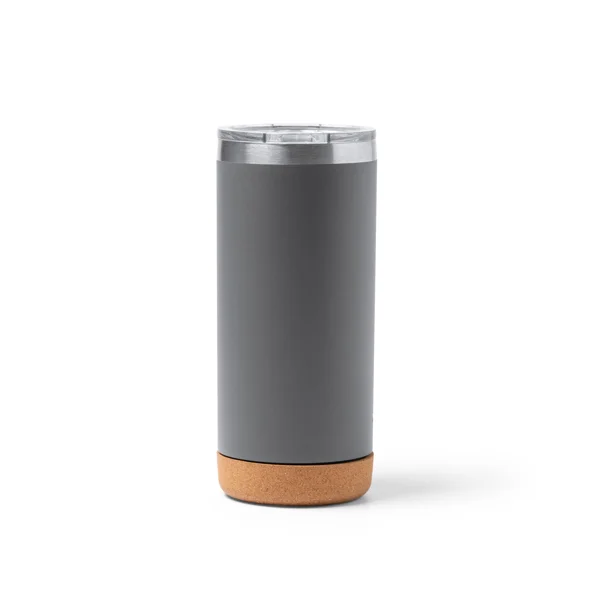 Taza acero base de corcho con tapa — otra vista