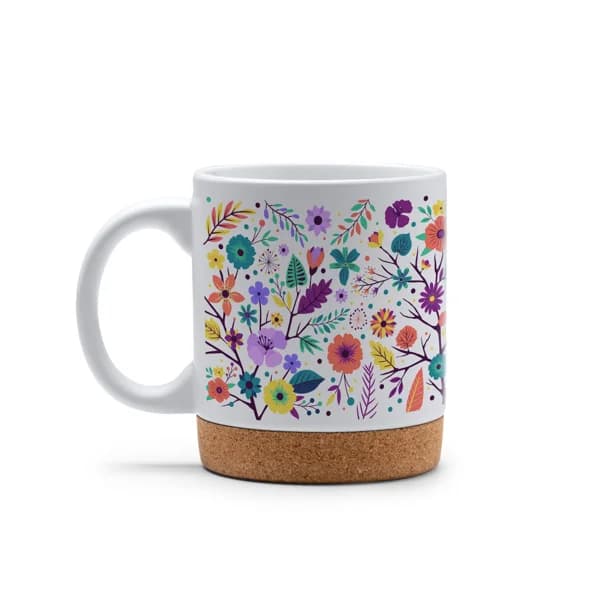 Taza cerámica brillo base de corcho 320 ml — otra vista