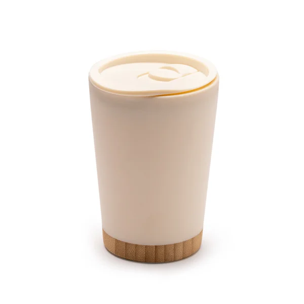 Vaso PP doble pared base de bambú 290 ml